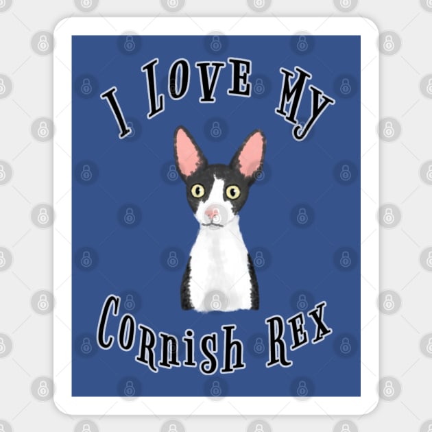 I Love My Cornish Rex Sticker by Aeriskate